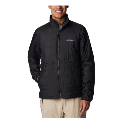COLUMBIA MEN'S POWDER CANYON INTERCHANGE JACKET - BLACK - FRONT VIEW