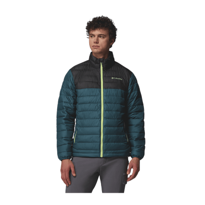 COLUMBIA MEN'S POWDER LITE II HOODED JACKET - EVER BLUE - FRONT VIEW