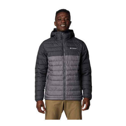 COLUMBIA POWDER LITE II HOODED JACKET - CITY GREY - FRONT VIEW