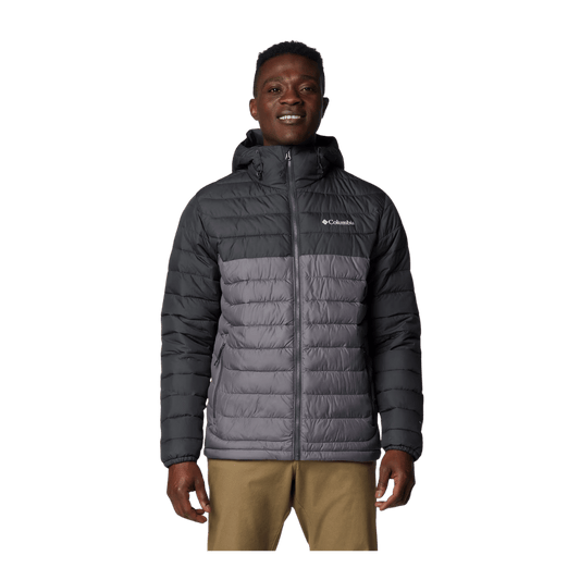 COLUMBIA POWDER LITE II HOODED JACKET - CITY GREY - FRONT VIEW