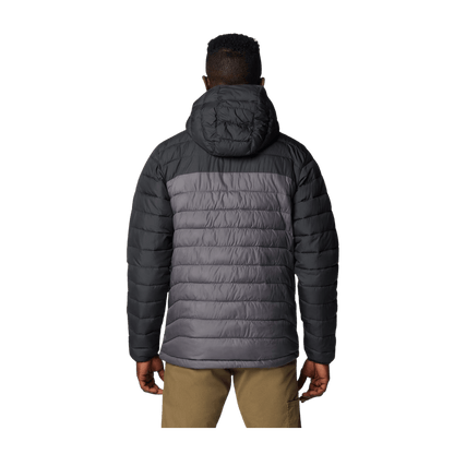 COLUMBIA POWDER LITE II HOODED JACKET - CITY GREY - BACK VIEW