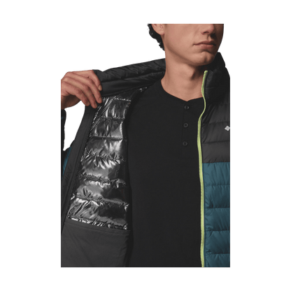 COLUMBIA MEN'S POWDER LITE II HOODED JACKET - EVER BLUE - INNER VIEW