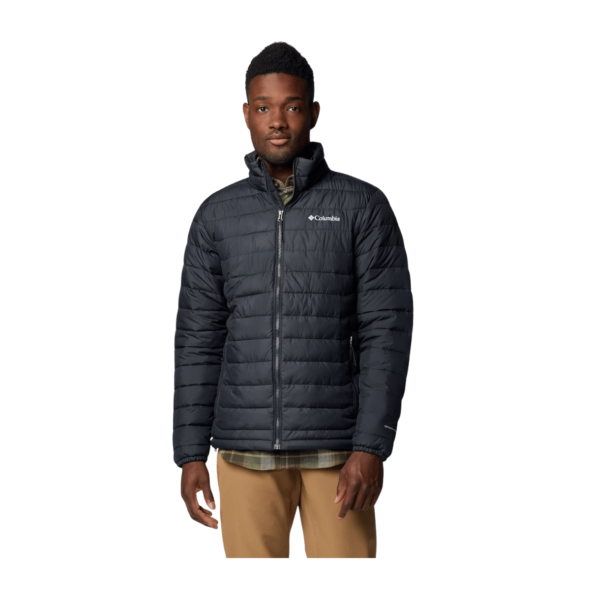COLUMBIA MEN'S POWDER LITE II JACKET - BLACK - FRONT VIEW