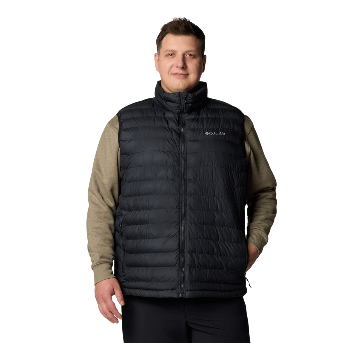 COLUMBIA MEN'S POWDER LITE II VEST - BIG - BLACK - FRONT VIEW