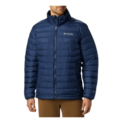 COLUMBIA MENS POWDER LITE  INSULATED JACKET - COLLEGIATE NAVY - FRONT VIEW