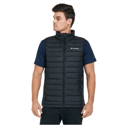 COLUMBIA MEN'S POWDER LITE VEST - BLACK - FRONT VIEW
