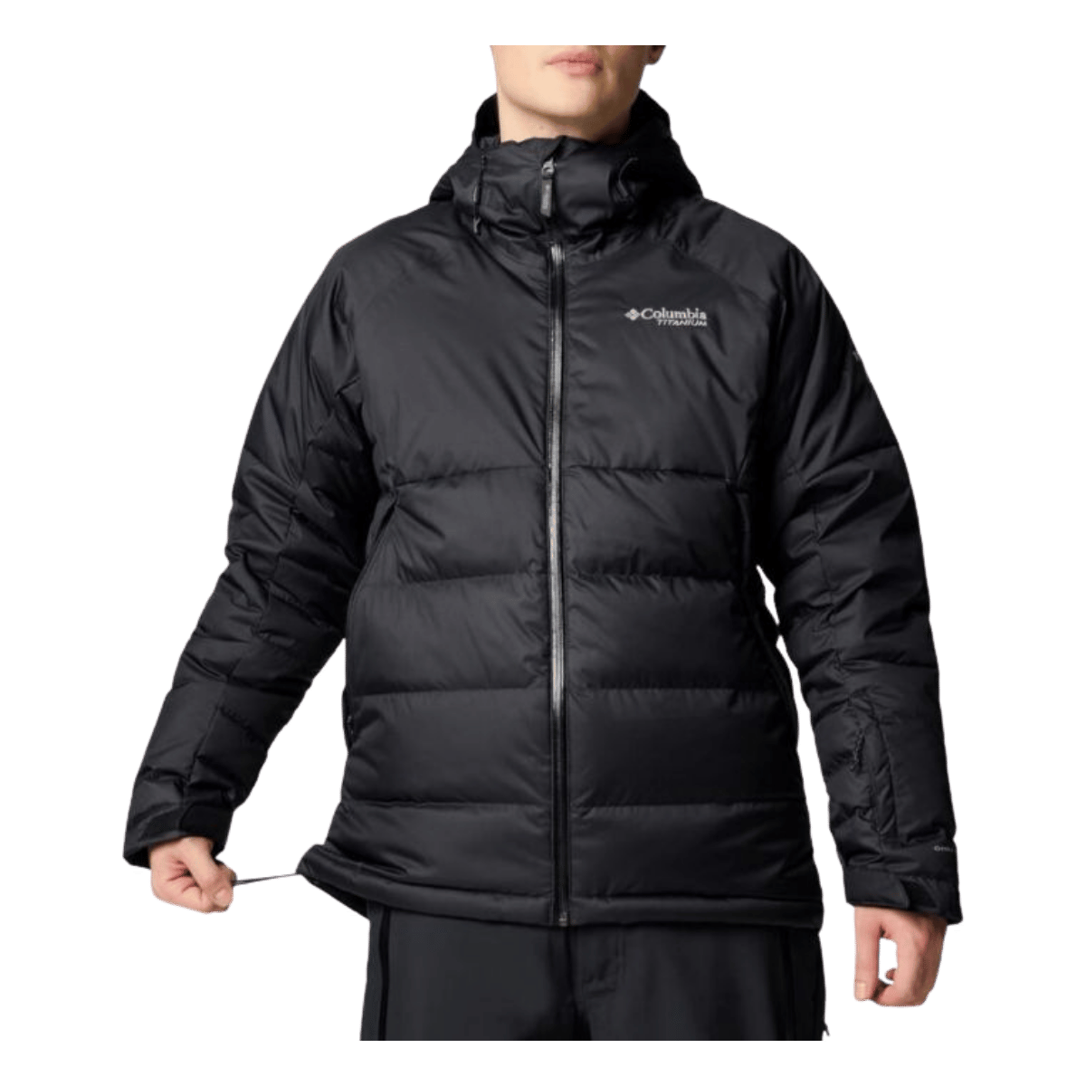 COLUMBIA MEN'S ROARING FORK II DOWN JACKET - BLACK - FRONT VIEW