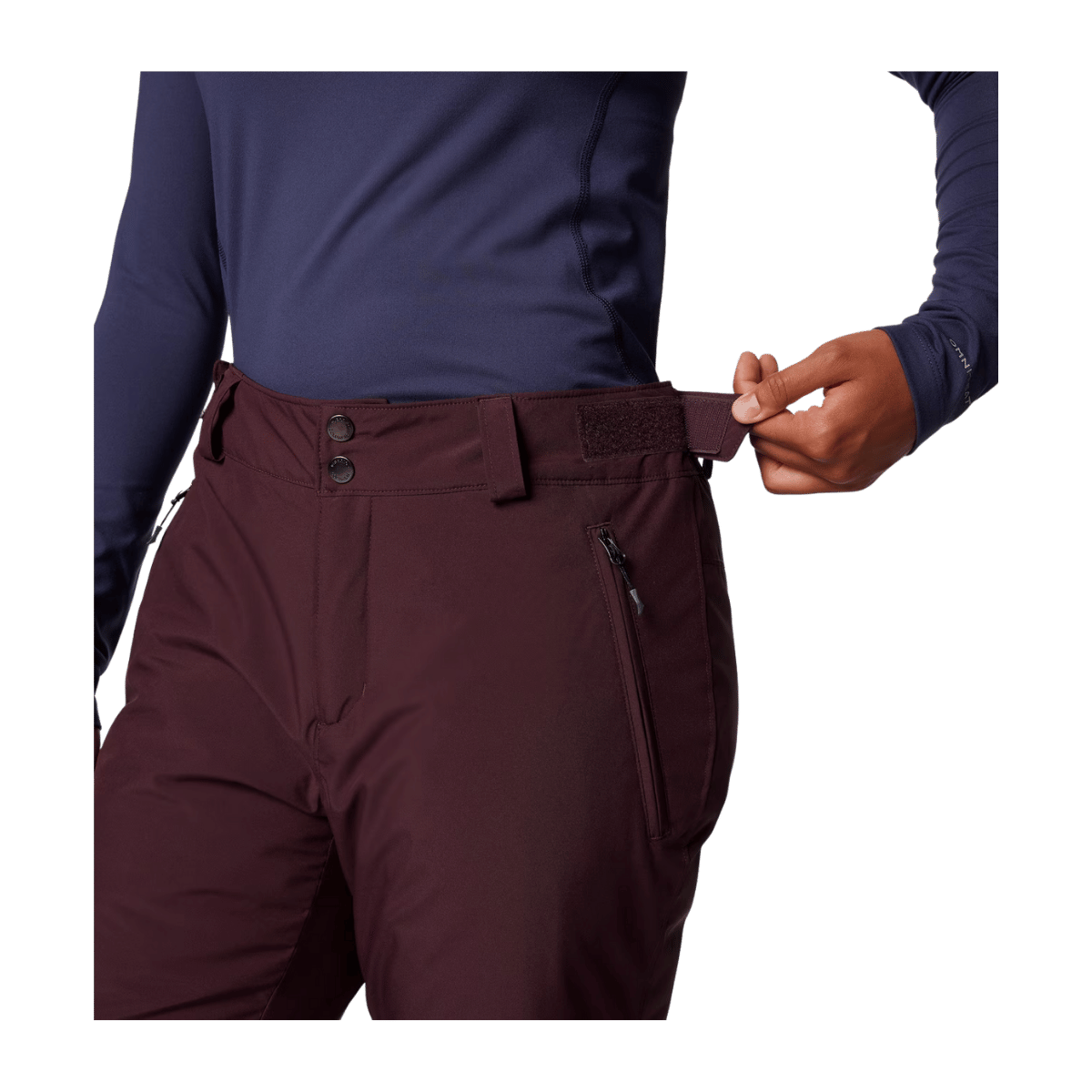 COLUMBIA WOMEN'S SHAFER CANYON II INSULATED PANTS - MOONVISTA - WAIST LINE VIEW