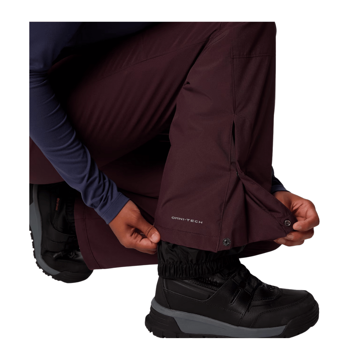 COLUMBIA WOMEN'S SHAFER CANYON II INSULATED PANTS - MOONVISTA - ANKLE SIDE VIEW