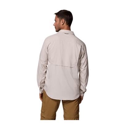 COLUMBIA MEN'S SILVER RIDGE UTILITY LITE LONG SLEEVE SHIRT - DARK STONE - BACK VIEW