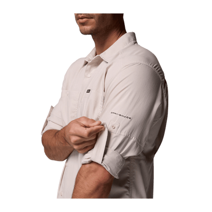 COLUMBIA MEN'S SILVER RIDGE UTILITY LITE LONG SLEEVE SHIRT - DARK STONE