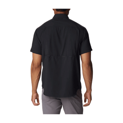 COLUMBIA MEN'S SILVER RIDGE UTILITY LITE SHORT SLEEVE SHIRT - BLACK - BACK VIEW