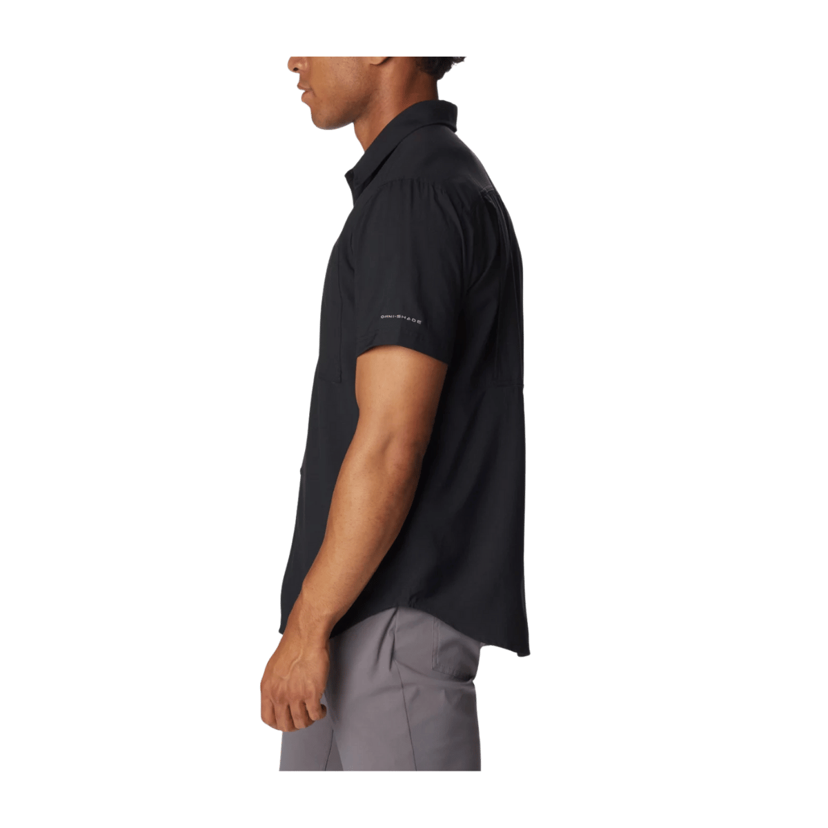 COLUMBIA MEN'S SILVER RIDGE UTILITY LITE SHORT SLEEVE SHIRT - BLACK - SIDE VIEW