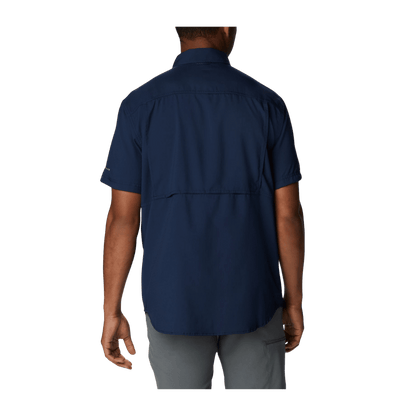 COLUMBIA MEN'S SILVER RIDGE UTILITY LITE SHORT SLEEVE SHIRT - COLLEGIATE NAVY - BACK VIEW