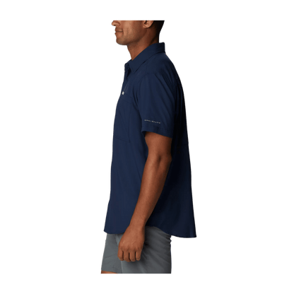 COLUMBIA MEN'S SILVER RIDGE UTILITY LITE SHORT SLEEVE SHIRT - COLLEGIATE NAVY - SIDE VIEW