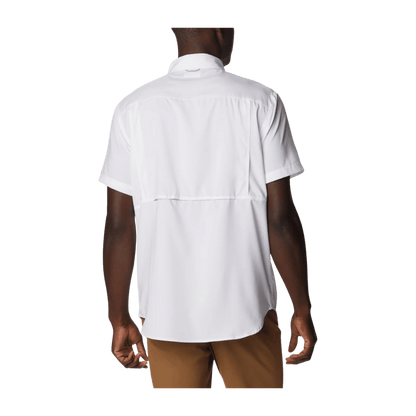 COLUMBIA MEN'S SILVER RIDGE UTILITY LITE SHORT SLEEVE SHIRT- WHITE - BACK VIEW