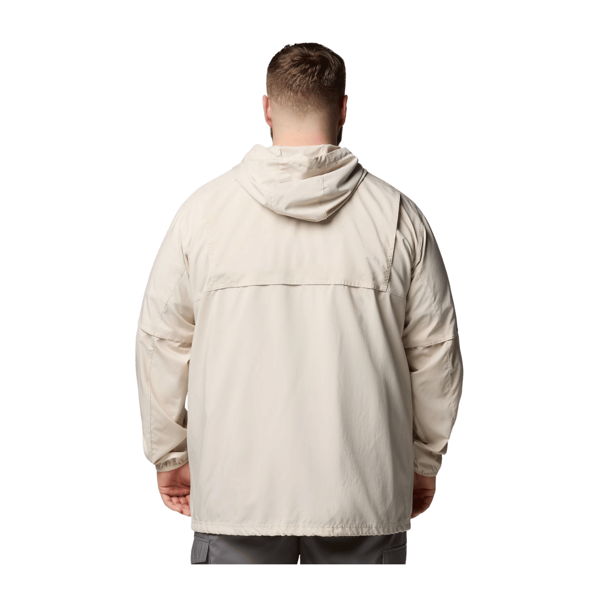 COLUMBIA MEN'S SKIEN VALLEY HOODED LONG SLEEVE SHIRT - DARK STONE - BACK VIEW
