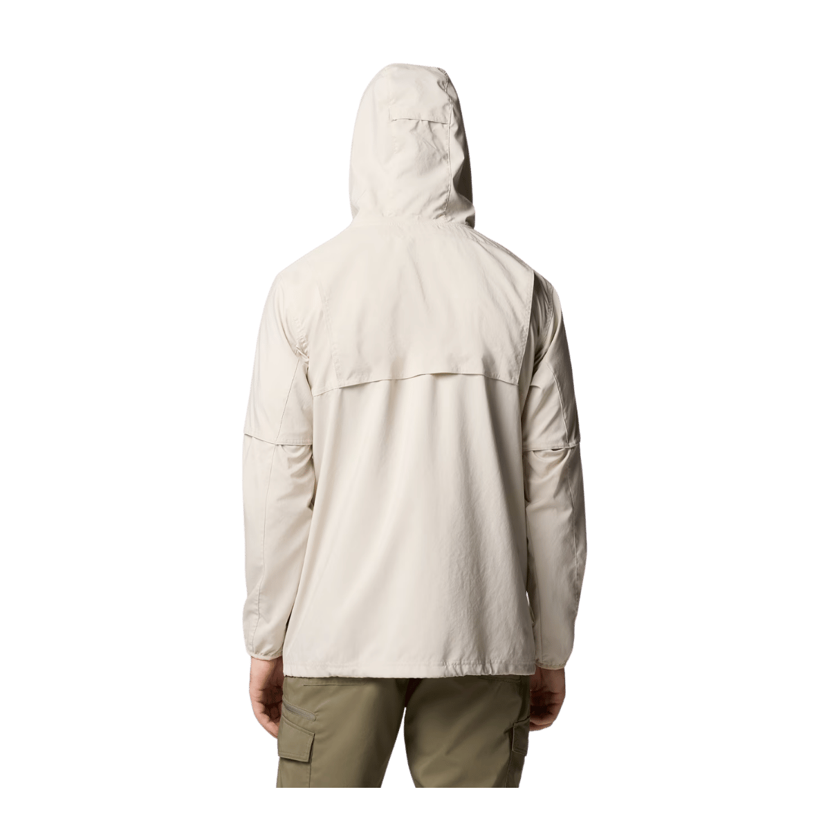 COLUMBIA MEN'S SKIEN VALLEY HOODED LONG SLEEVE SHIRT - DARK STONE - BACK VIEW