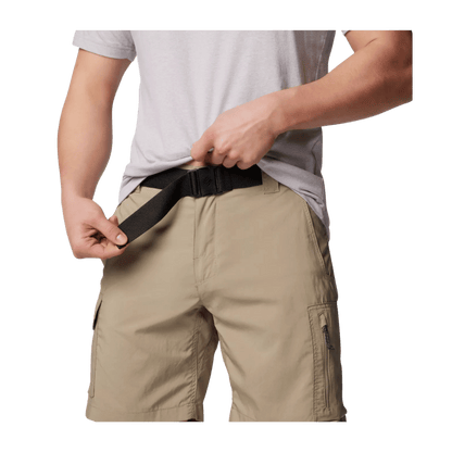 COLUMBIA MEN'S SILVER RIDGE 10" UTILITY CARGO SHORTS - TUSK - WAIST DETAIL VIEW