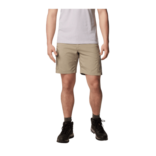 COLUMBIA MEN'S SILVER RIDGE 10" UTILITY CARGO SHORTS - TUSK - FRONT VIEW