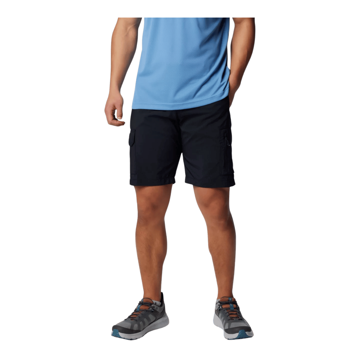 COLUMBIA SILVER RIDGE UTILITY 10" CARGO SHORTS - BLACK - FRONT VIEW