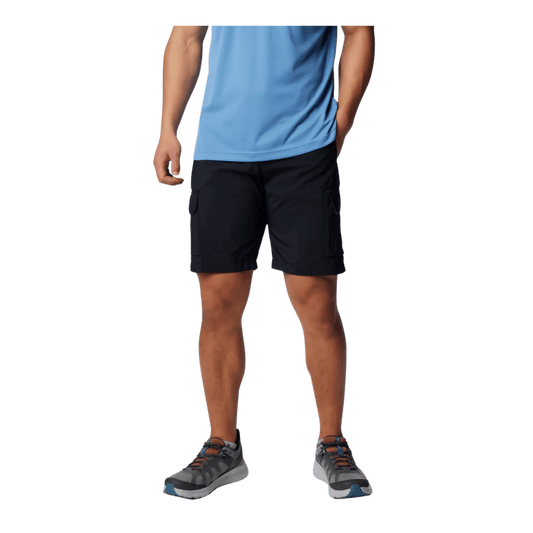COLUMBIA SILVER RIDGE UTILITY 10" CARGO SHORTS - BLACK - FRONT VIEW