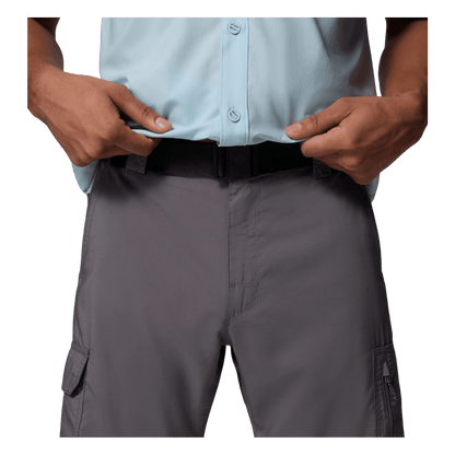 COLUMBIA MEN'S SILVER RIDGE UTILITY CARGO SHORT CITY GREY-CLOSER FRONT VIEW