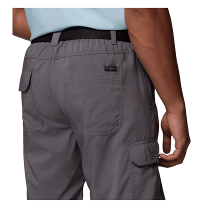COLUMBIA MEN'S SILVER RIDGE UTILITY CARGO SHORT CITY GREY-CLOSER BACK VIEW
