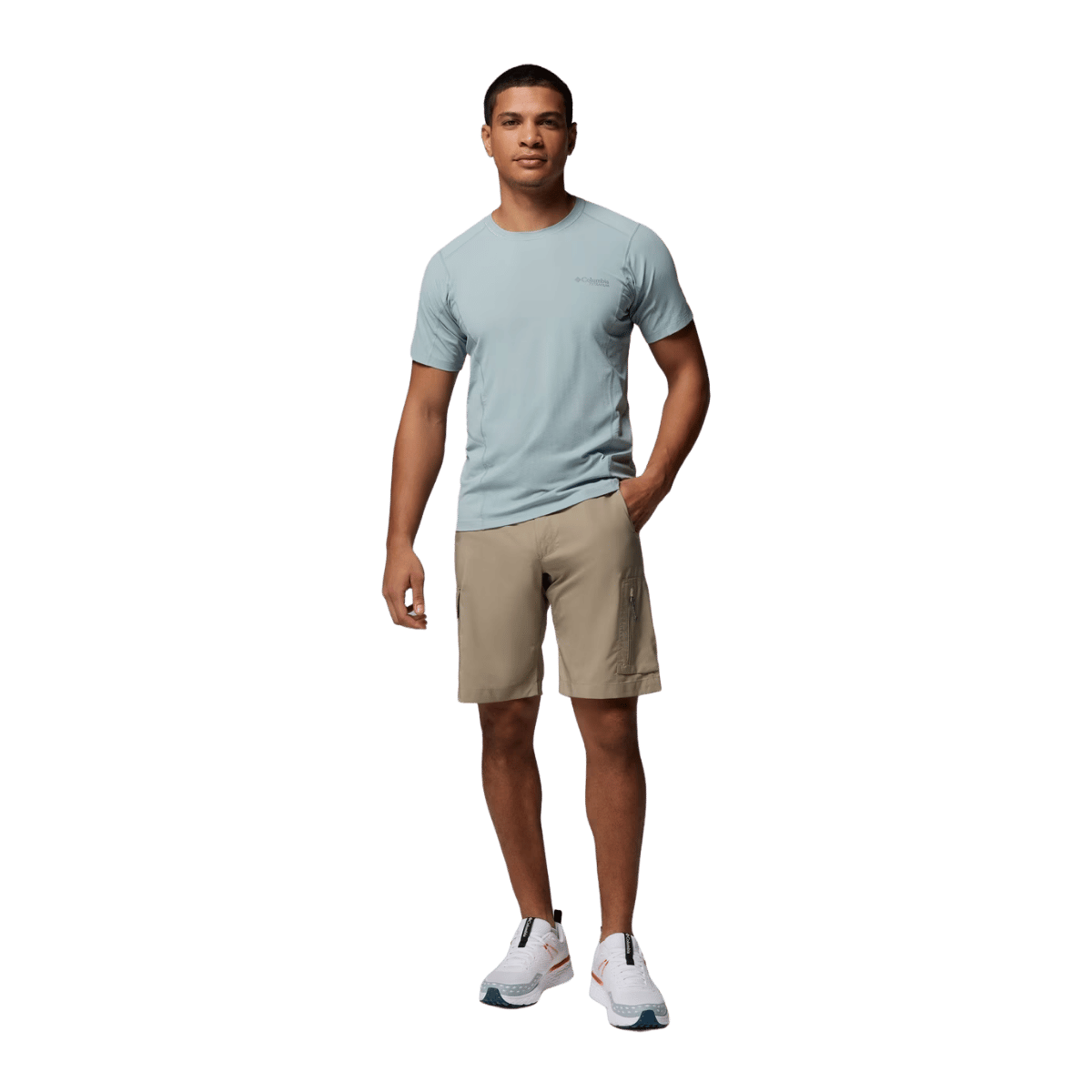 COLUMBIA MEN'S SILVER RIDGE UTILITY CARGO SHORT TUSK-FRONT VIEW
