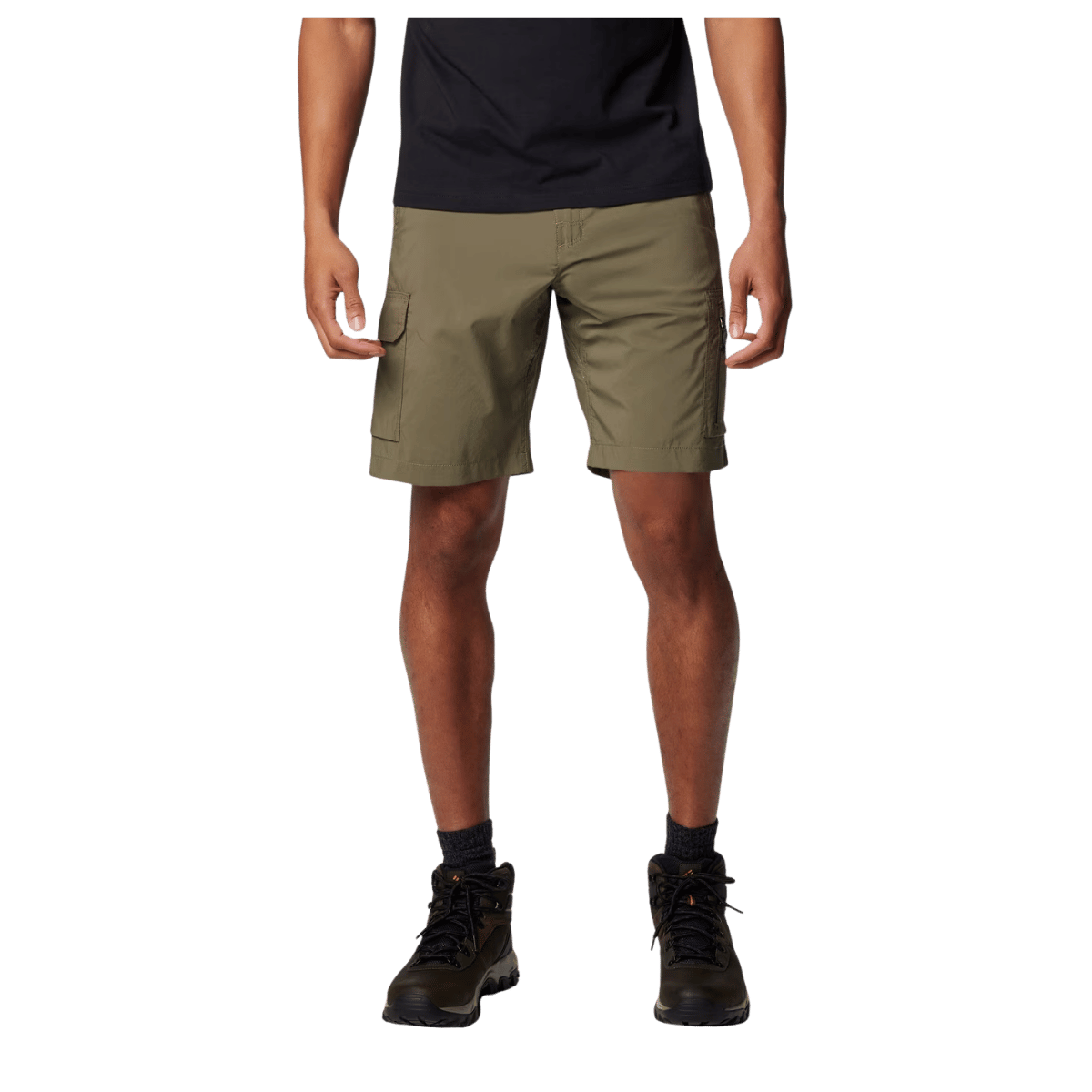 COLUMBIA MEN'S SILVER RIDGE UTILITY CARGO SHORT STONE GREEN-FRONT VIEW