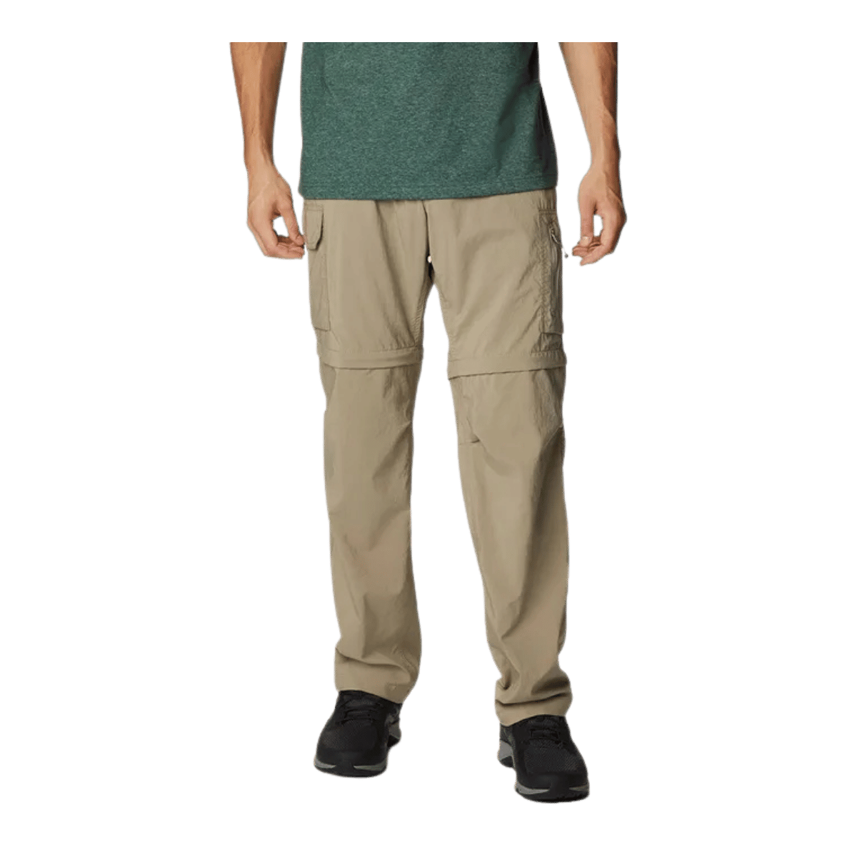 COLUMBIA MEN'S SILVER RIDGE UTILITY CONVERTIBLE PANTS - TUSK - FRONT VIEW