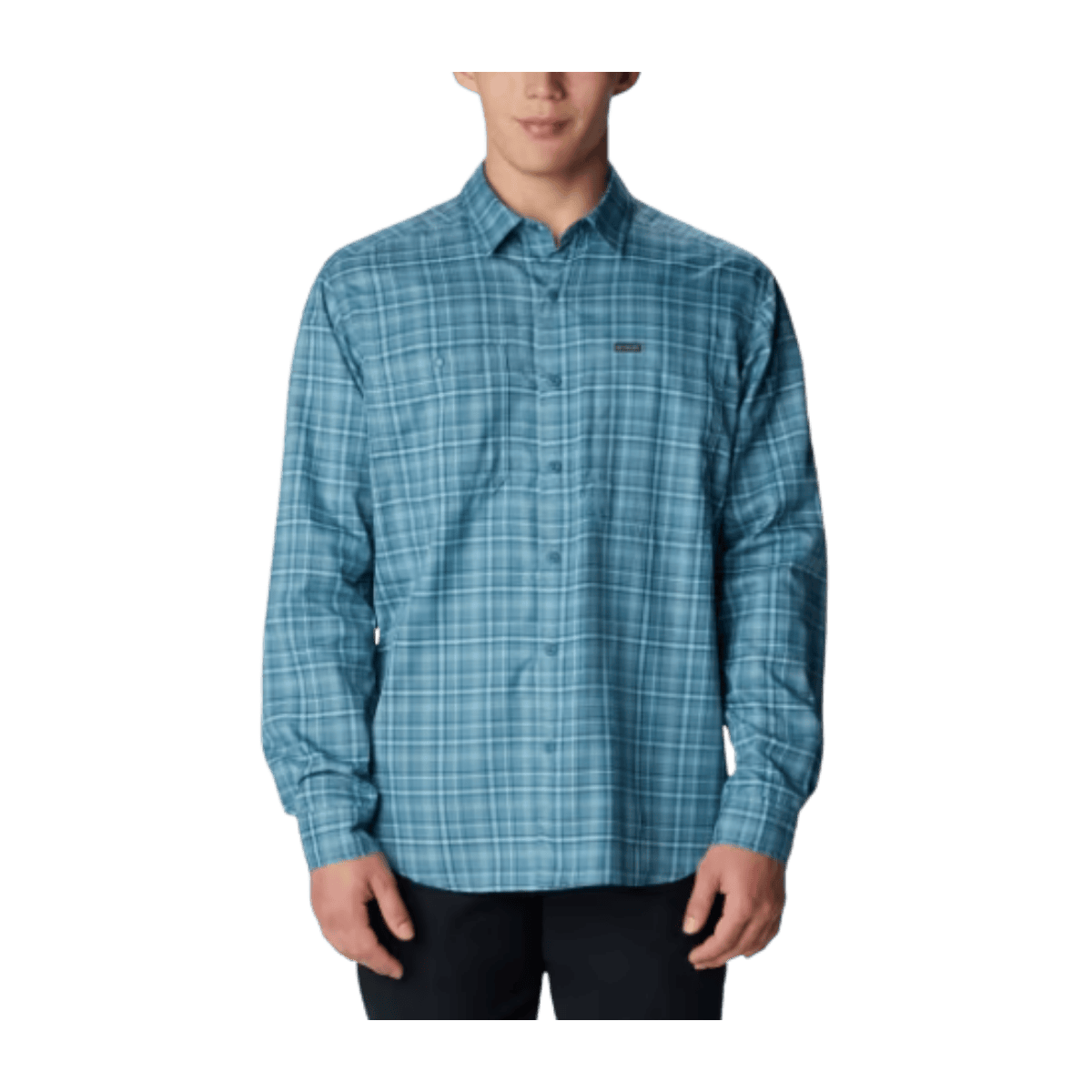COLUMBIA MEN'S SILVER RIDGE UTILITY LITE PLAID LONG SLEEVE SHIRT - CLOUDBURST - FRONT VIEW