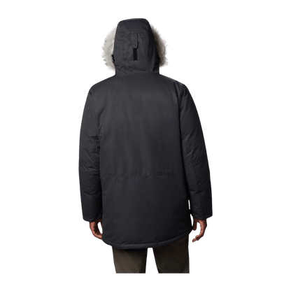 COLUMBIA MEN'S SOUTH CANYON LONG DOWN PARKA JACKET - BLACK - BACK VIEW