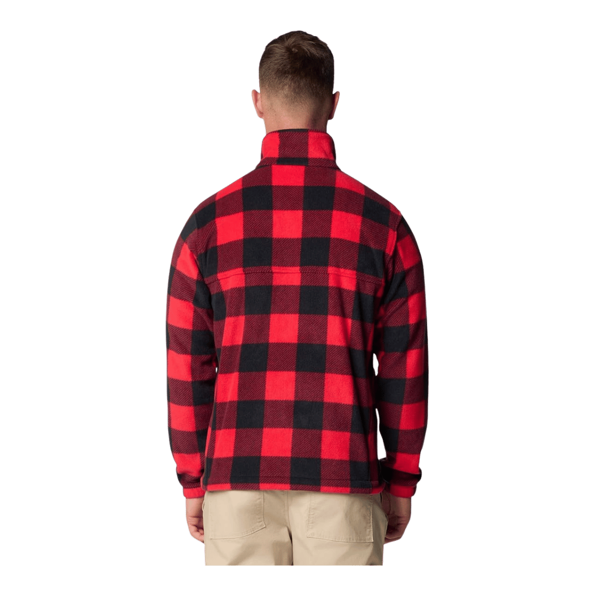 COLUMBIA MEN'S STEENS MOUNTAIN PRINTED FLEECE JACKET - MOUNTAIN RED - BACK VIEW