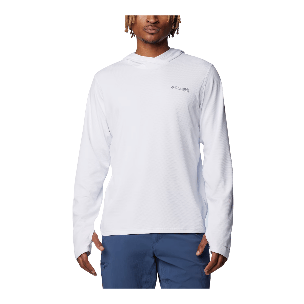 COLUMBIA MEN'S SUMMIT VALLEY HOODIE - WHITE - FRONT VIEW