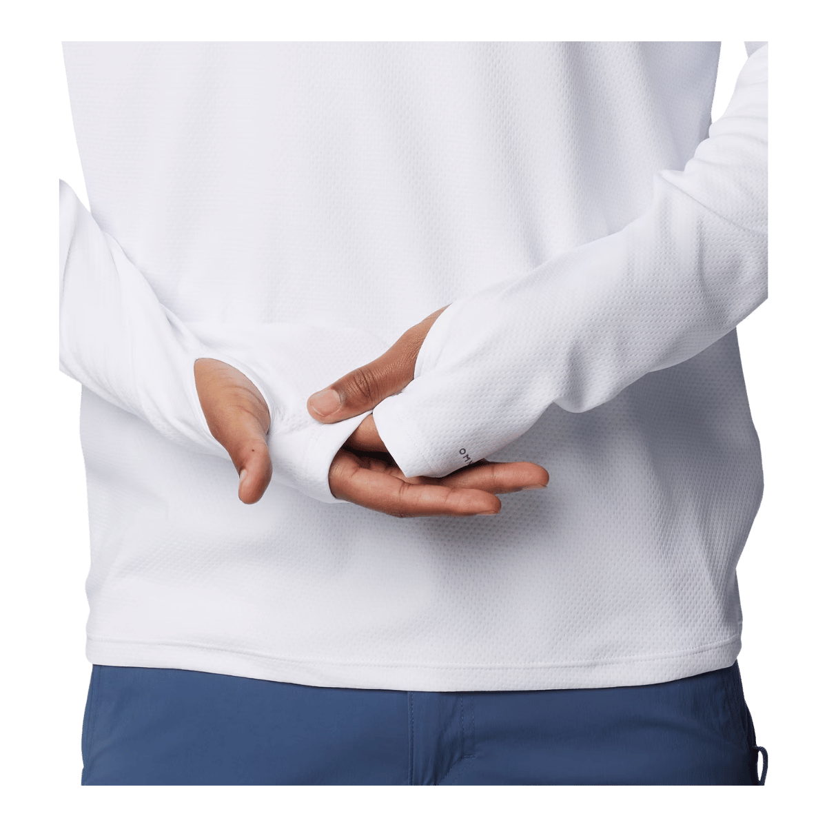 COLUMBIA MEN'S SUMMIT VALLEY HOODIE - WHITE - THUMBHOLE CUFF VIEW
