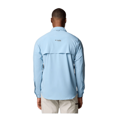 COLUMBIA SUMMIT VALLEY WOVEN LONG SLEEVE SHIRT - RIPPLE BLUE - BACK VIEW