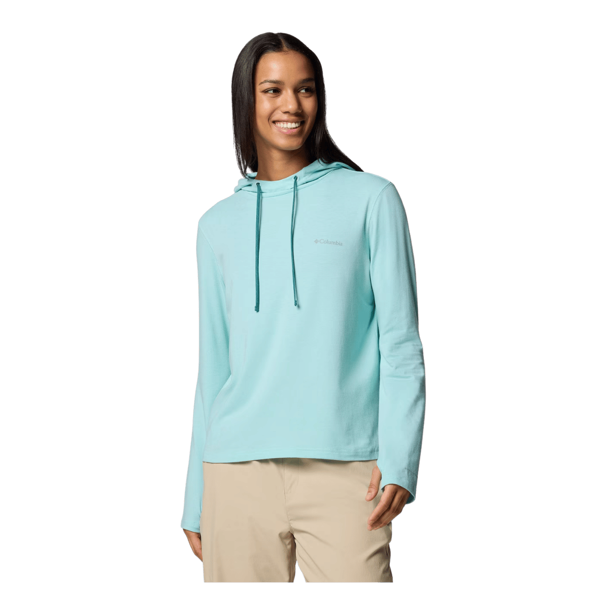 COLUMBIA WOMEN'S SUN TREK HOODIE II - SPRAY - FRONT VIEW