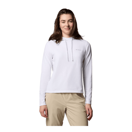 COLUMBIA WOMEN'S SUN TREK HOODIE II - WHITE - FRONT VIEW