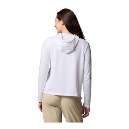COLUMBIA WOMEN'S SUN TREK HOODIE II - WHITE - BACK VIEW