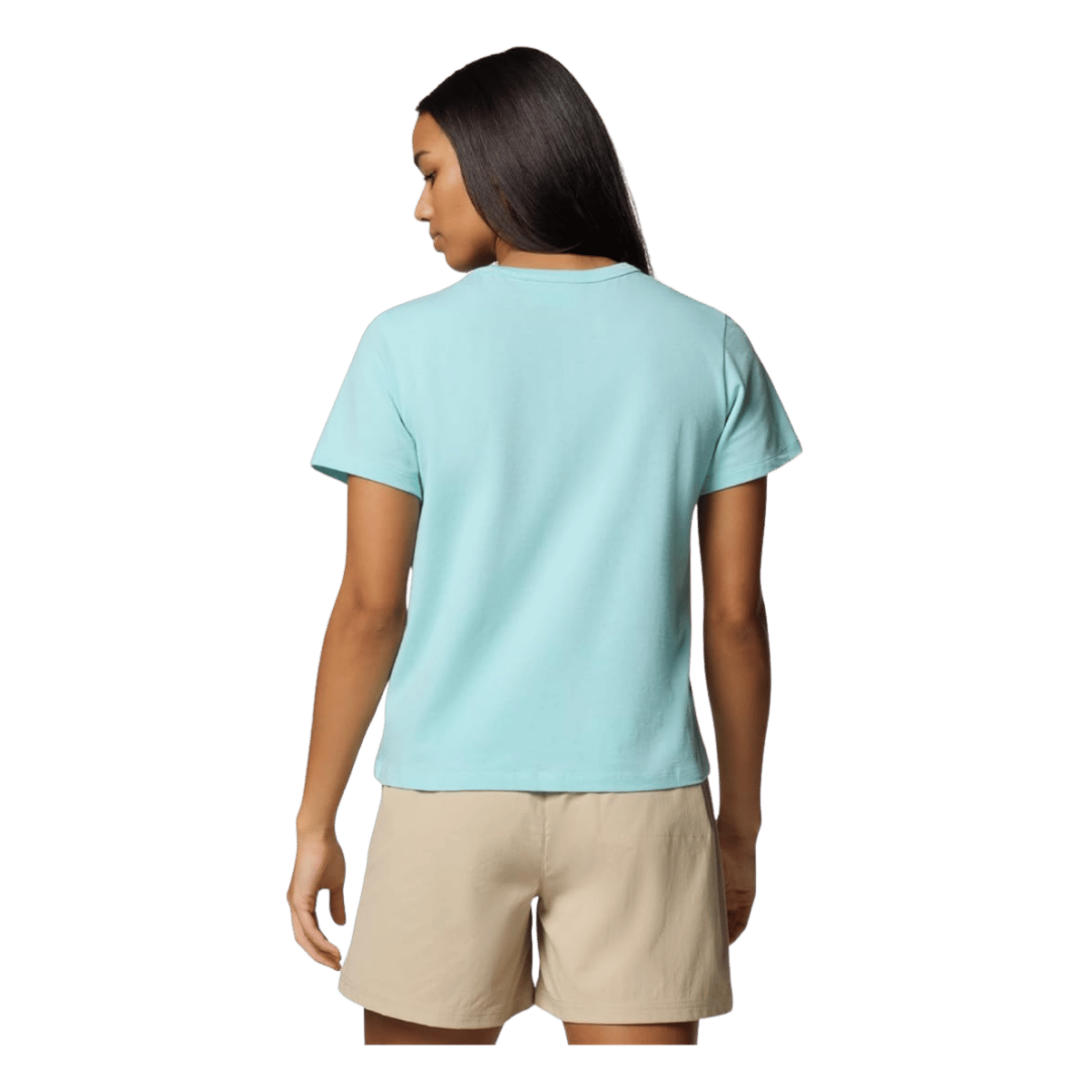 COLUMBIA WOMENS SUN TREK SHORT SLEEVE II SHIRT - SPRAY - BACK VIEW