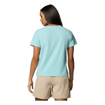 COLUMBIA WOMENS SUN TREK SHORT SLEEVE II SHIRT - SPRAY - BACK VIEW