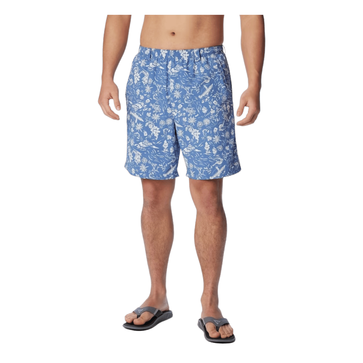 COLUMBIA SUPER BACKCAST WATER SHORT 8" - BLUEBELL KAHAWAI - FRONT VIEW