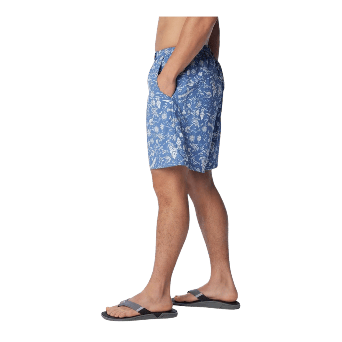 COLUMBIA SUPER BACKCAST WATER SHORT 8" - BLUEBELL KAHAWAI - SIDE VIEW
