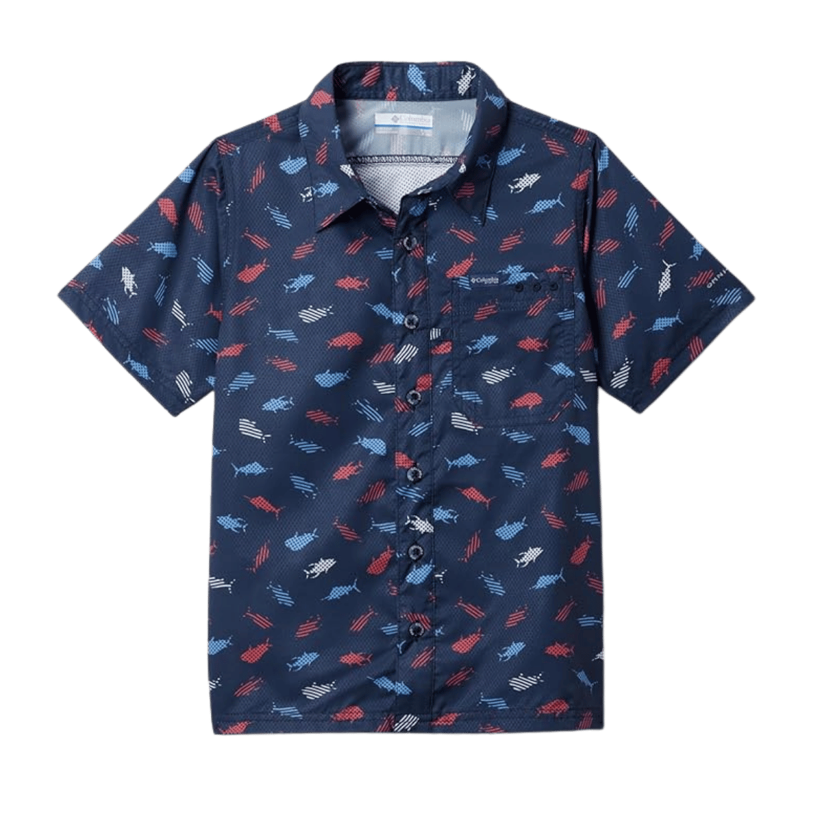 COLUMBIA MEN'S SUPER SLACK TIDE CAMP SHIRT - COLLEGIATE NAVY STARS