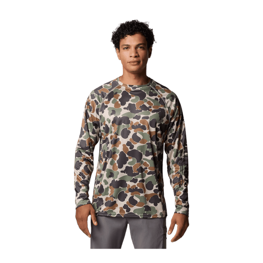 COLUMBIA MEN'S SUPER TERMINAL TACKLE LONG SLEEVE SHIRT - FOSSIL DELTAHUNTER CAMO - FRONT VIEW