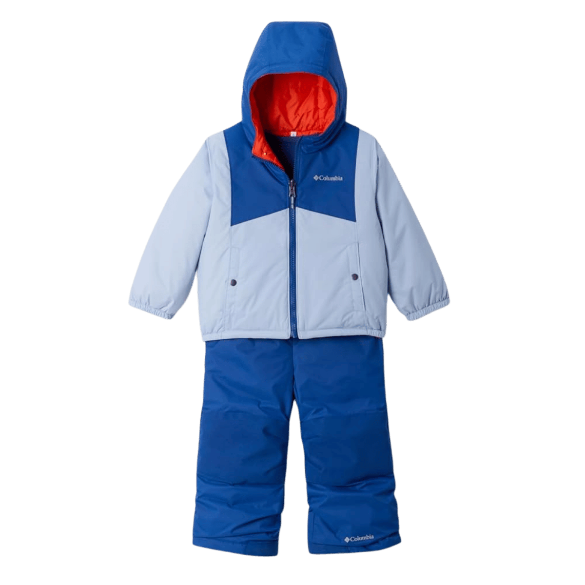 COLUMBIA TODDLER DOUBLE FLAKE II SET - WHISPER/MOUNTAIN BLUE - FRONT VIEW