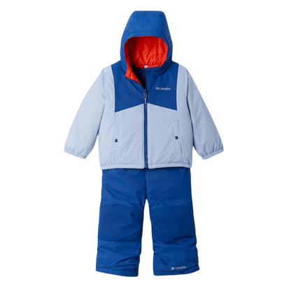 COLUMBIA TODDLER DOUBLE FLAKE II SET - WHISPER/MOUNTAIN BLUE - FRONT VIEW