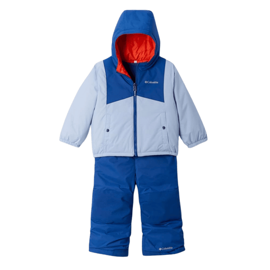 COLUMBIA TODDLER DOUBLE FLAKE II SET - WHISPER/MOUNTAIN BLUE - FRONT VIEW