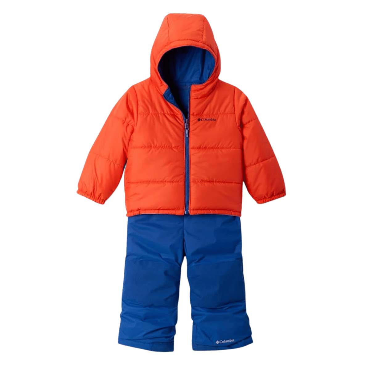 COLUMBIA TODDLER DOUBLE FLAKE II SET - WHISPER/MOUNTAIN BLUE - FRONT VIEW